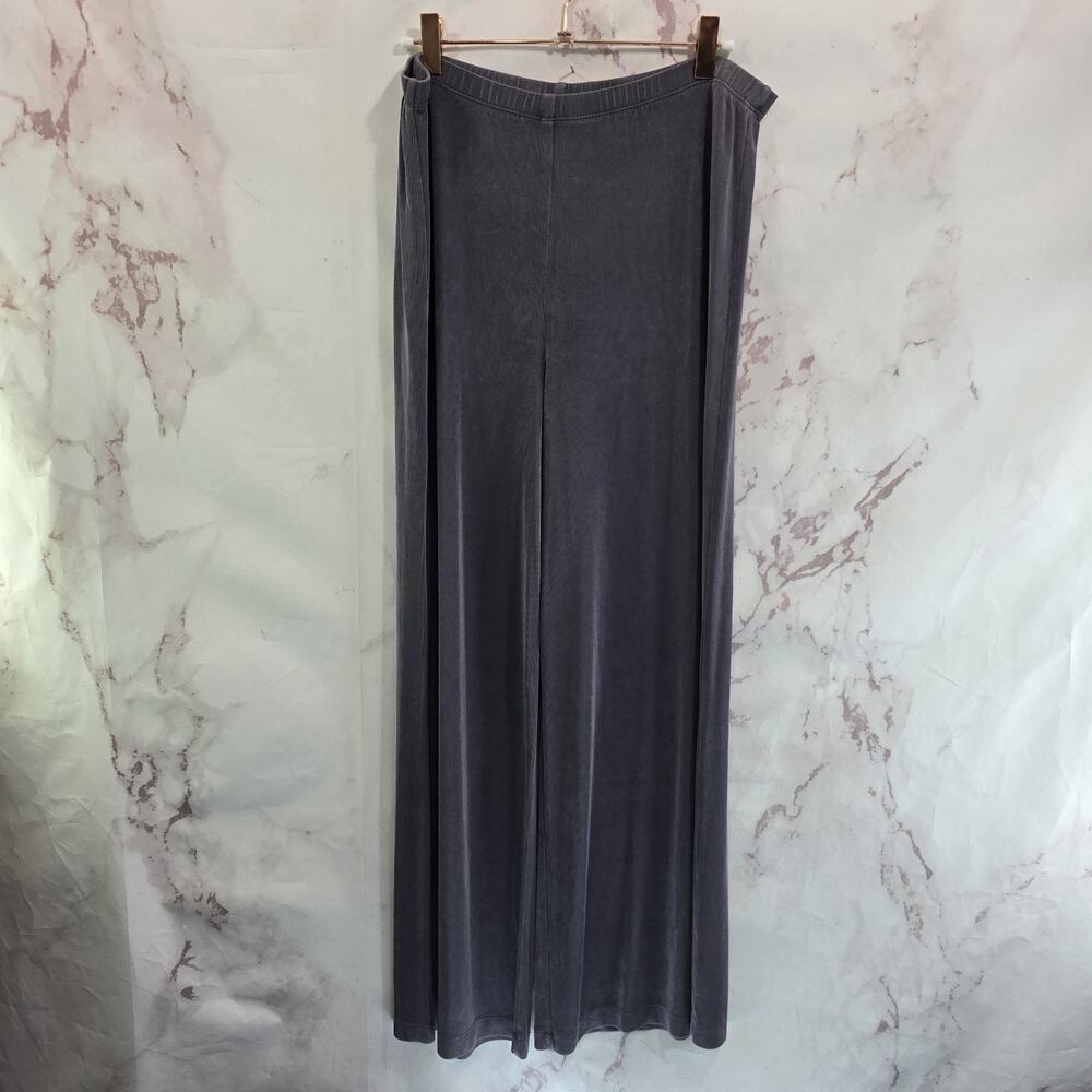 Chicos Pants Womens 8 1 X 28 Purple Liquid Knit Pull On Wide Leg Travelers Pull - Picture 5 of 12